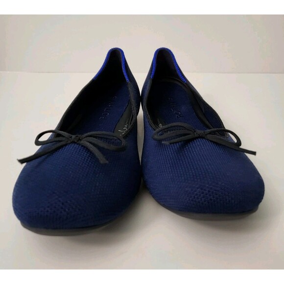 ROTHYS The Ballet Bow Flat Womens 7 Navy Blue Black Comfort Flats Shoes Office - Picture 3 of 9